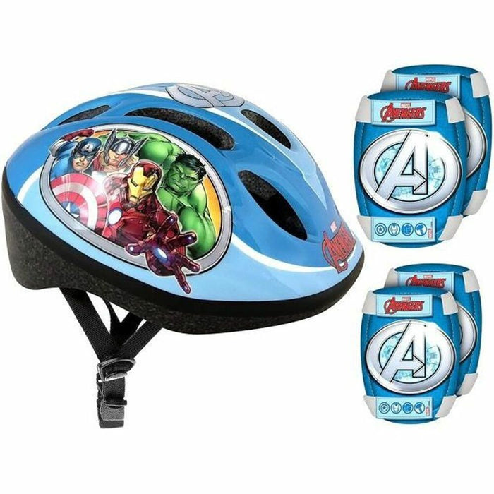 Kit Cască și Genunchiere Stamp AVENGERS