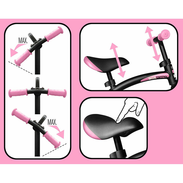 Bicicletă pentru copii SKIDS CONTROL   Fără pedale Negru Roz