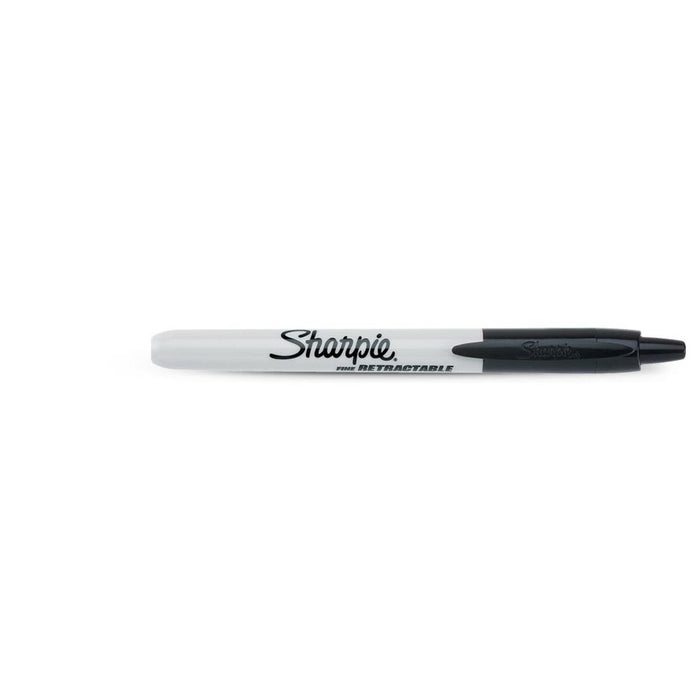 Marker permanent Sharpie Fine Retractabil Negru 12 Unități