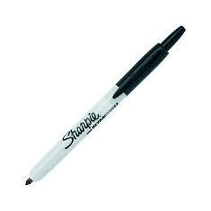 Marker permanent Sharpie Fine Retractabil Negru 12 Unități