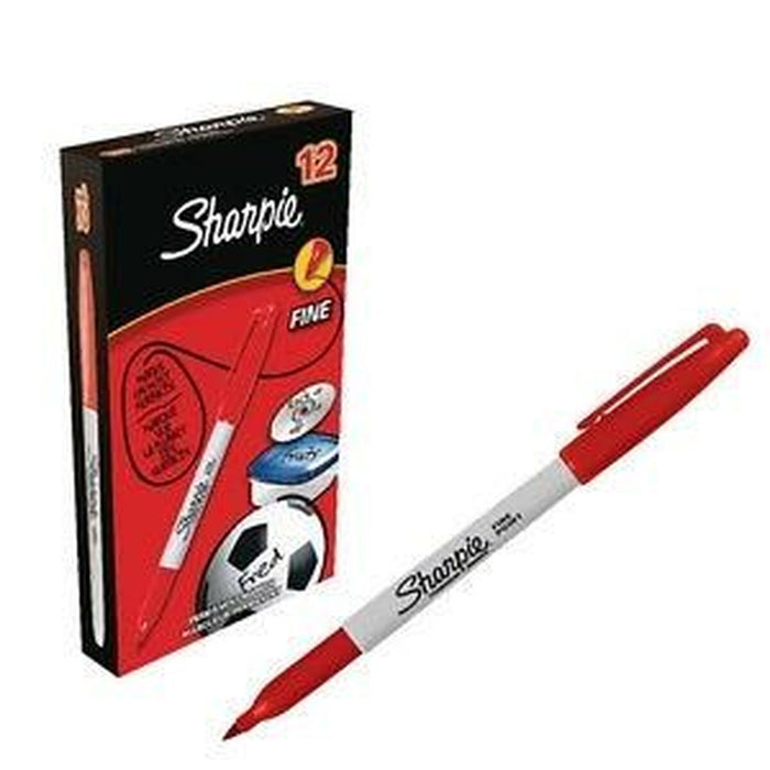 Marker permanent Sharpie Fine Point Roșu (12 Unități)