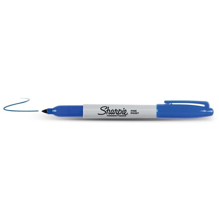 Marker permanent Sharpie Fine Point Albastru (12 Unități)