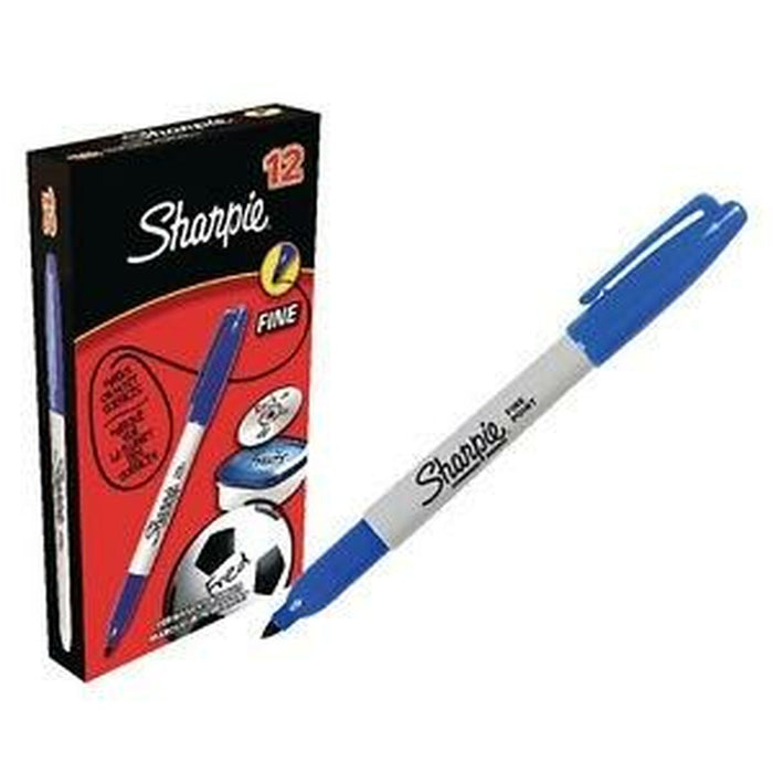 Marker permanent Sharpie Fine Point Albastru (12 Unități)