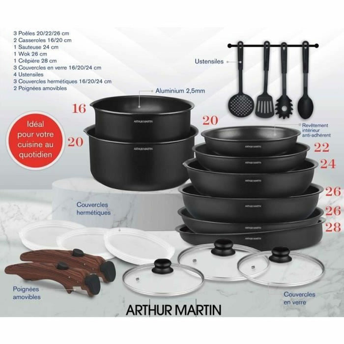 Vase de Gătit Arthur Martin 20 Piese