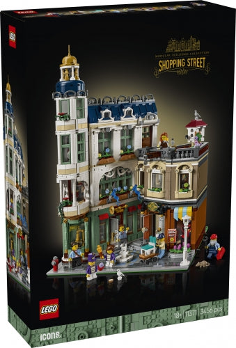 Set de construcție LEGO Icons, Shopping Street, 3.456 piese, 18+ ani