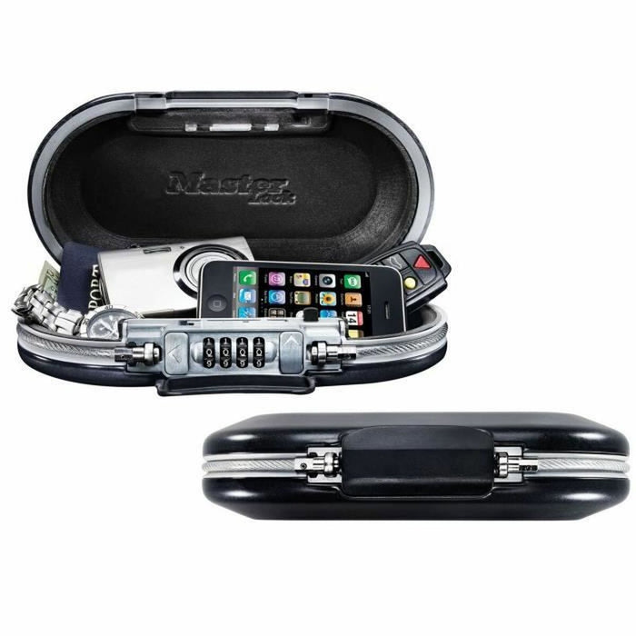 Seif portabil cu cablu de securitate Master Lock 5900EURD Negru ABS 6 x 12,9 x 24 cm