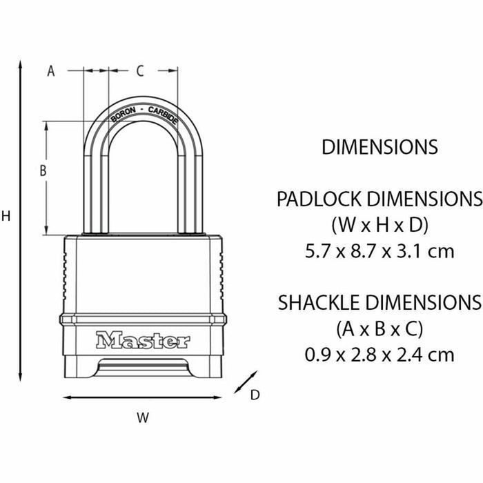 Lacăt cu cifru Master Lock M178EURD Oțel Zinc Negru