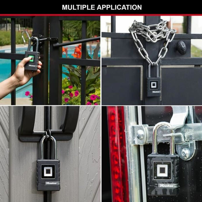 Lacăt cu amprentă Master Lock Zinc elastometru