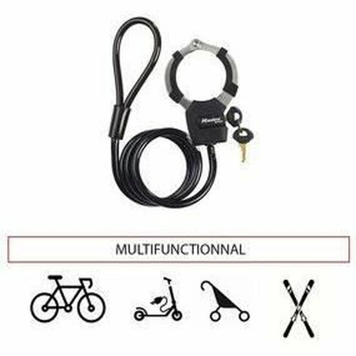 Cablu cu lacăt Master Lock Negru