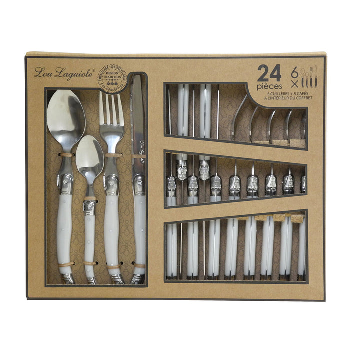 Set de Tacâmuri Lou Laguiole Rustic 24 Piese Bicolor Metal
