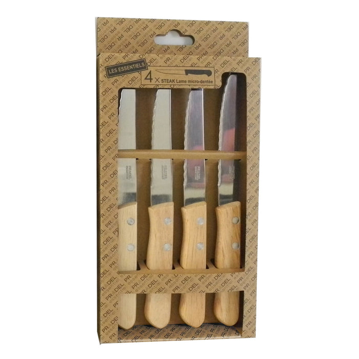 Set de cuțite pentru carne Pradel essentiel Lemn Bicolor Metal 21 cm (4 Unități)