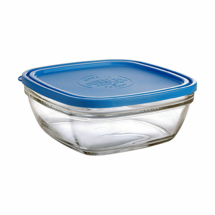 Cutie pentru prânz ermetică Duralex Freshbox Albastru Pătrat (2 L) (20 x 20 x 8 cm)