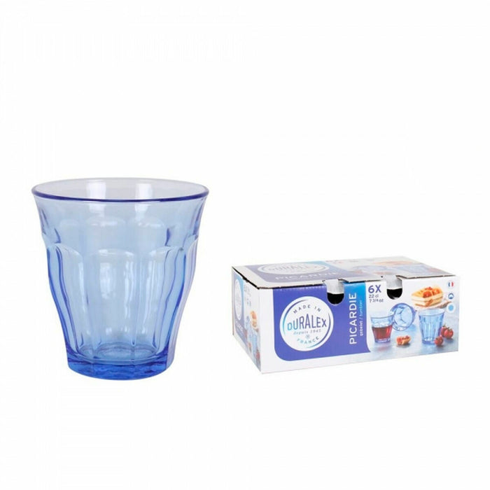 Set de pahare Duralex Picardie Albastru 6 Piese 220 ml (8 Unități)