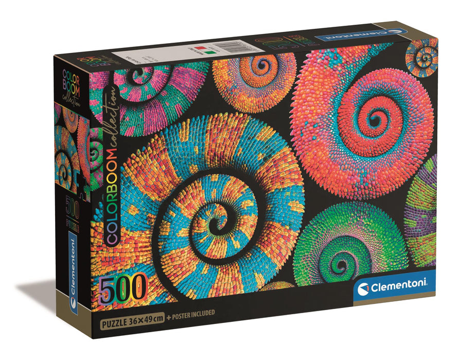 Puzzle Clementoni, colecția Compact Colorboom, Curly Tails, 500 piese, 36 × 49 cm