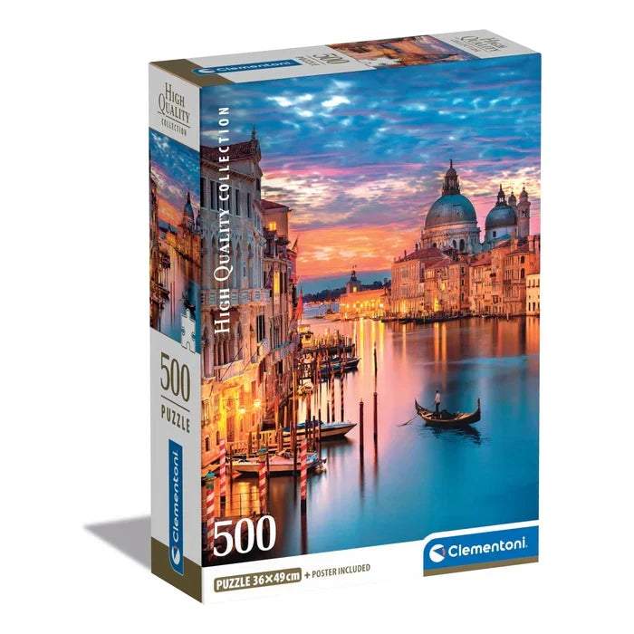 Puzzle Clementoni, colecția Compact, Lighting Venice, 500 de piese, 36 × 49 cm