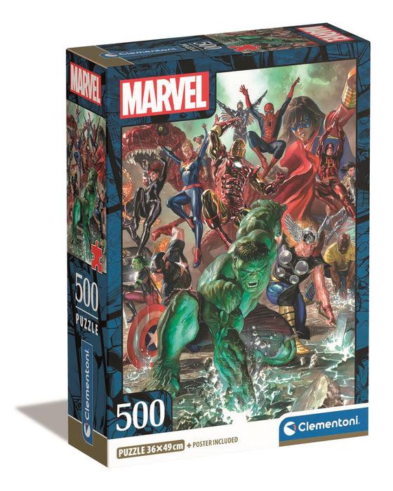 Puzzle Clementoni, colecția Compact, Marvel The Avengers, 500 piese, 36 x 49 cm
