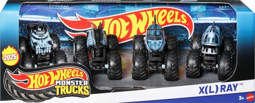 Set de 4 vehicule Mattel Hot Wheels Monster Trucks, X(L) Ray, 3+ ani