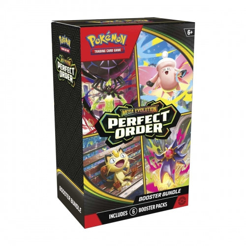 Pachet de boostere Pokemon TCG Mega Evolution Perfect Order, 6 pachete, 6+ ani