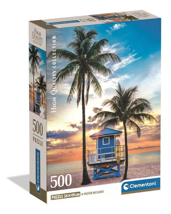 Puzzle Clementoni, colecția Compact, Miami Beach, Florida, 500 piese