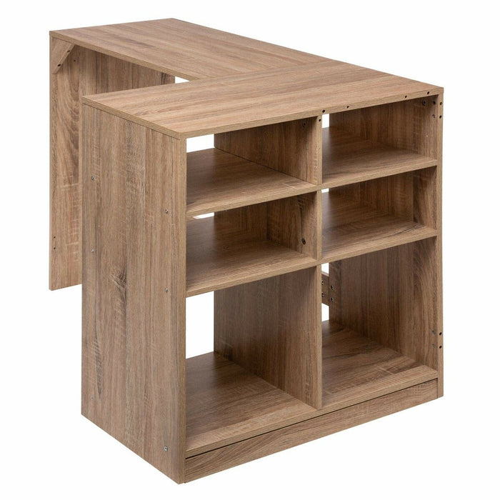 Birou 5five 6 Rafturi În formă de L Natural Lemn 110 x 75 x 69 cm