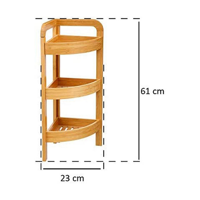 Etajeră de Colț 5five 3 Rafturi 23 x 23 x 61 cm Bambus