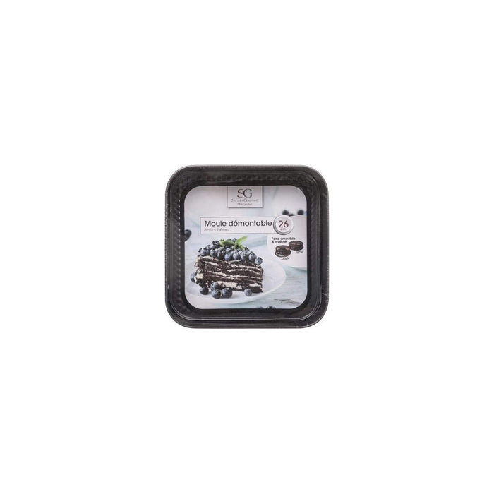 Formă de tort detașabilă 5five Negru Metal (26 x 26 cm)