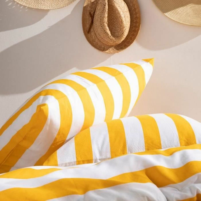 Husă de pilotă TODAY Summer Stripes Galben Pat dublu 240 x 220 cm