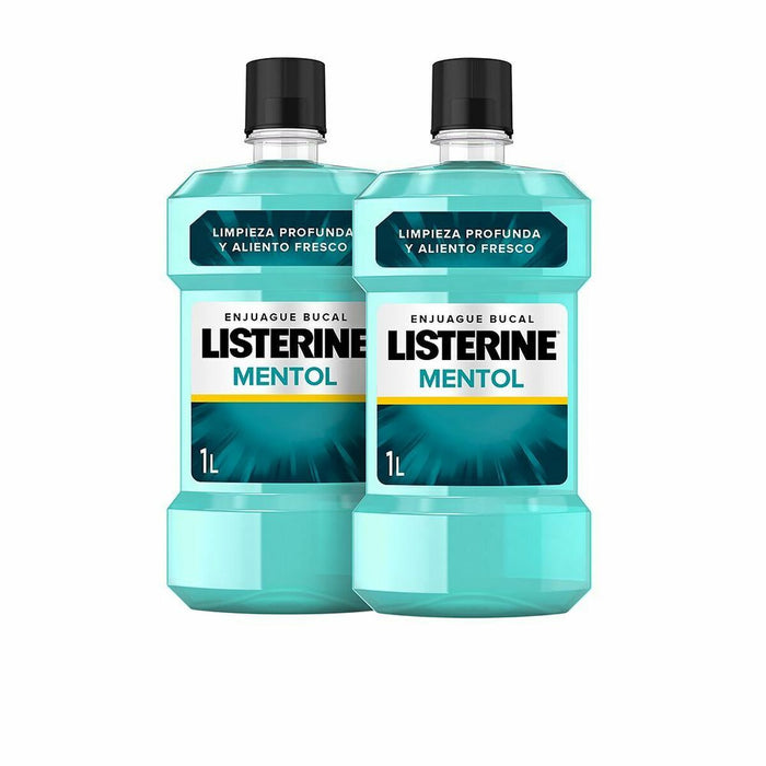 Apă de Gură Listerine Mentol Enjuague Bucal Mentol 1 L (2 x 1 L)
