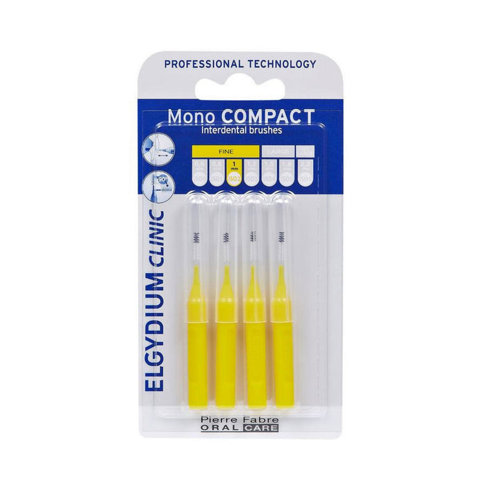 Periuță interdentală Elgydium Mono Compact, fine, galbenă, 4 buc