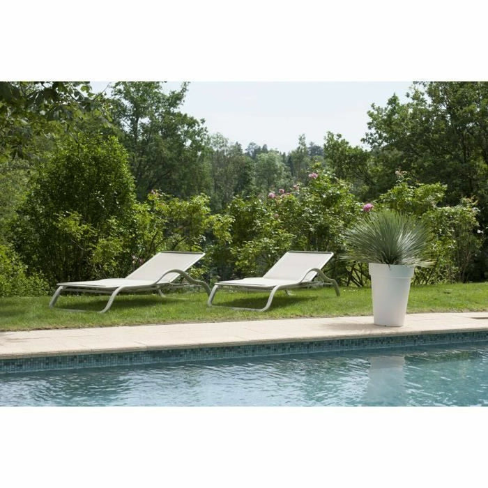 Ghiveci Riviera Alb Plastic Pătrat Ø 40 cm