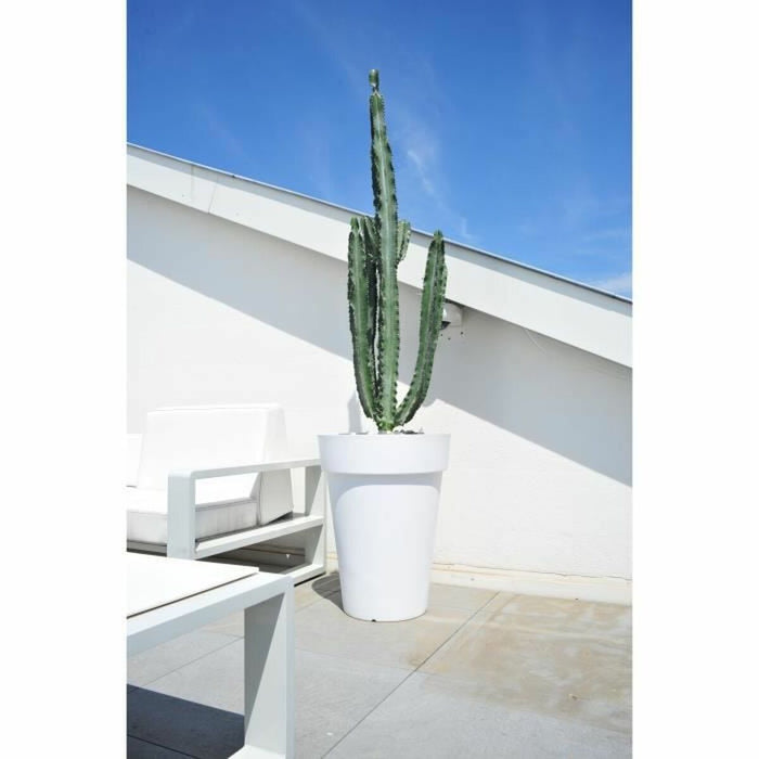 Ghiveci Riviera Alb Plastic Pătrat Ø 40 cm
