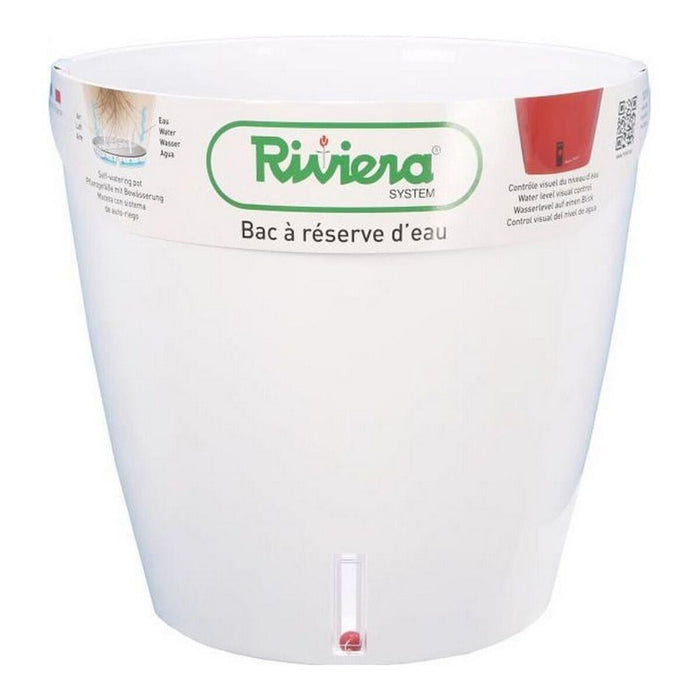 Ghiveci cu auto-udare Riviera Eva New Alb Plastic Rotundă Ø 46 cm