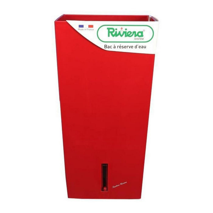 Ghiveci cu auto-udare Riviera Eva New Plastic Pătrat Roșu (37 x 37 x 68,5 cm)
