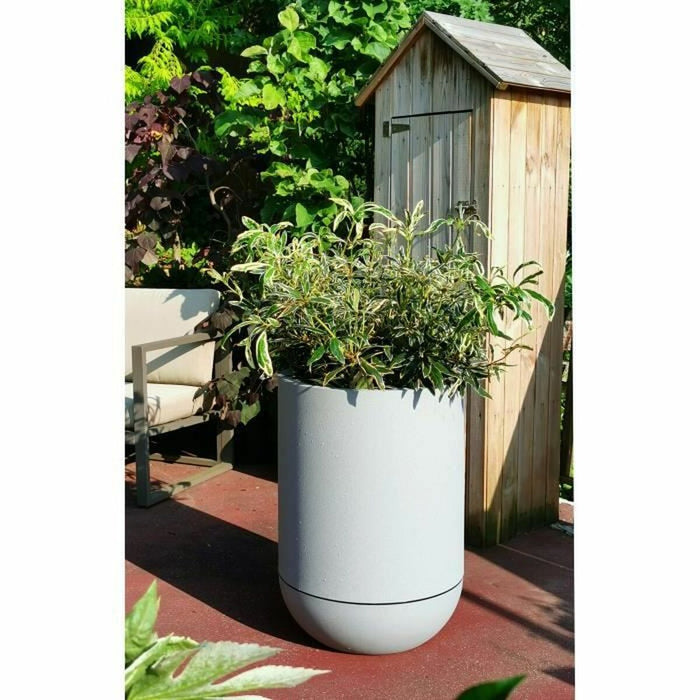 Ghiveci Riviera D40 Ø 40 cm Gri Piatră Plastic Rotund