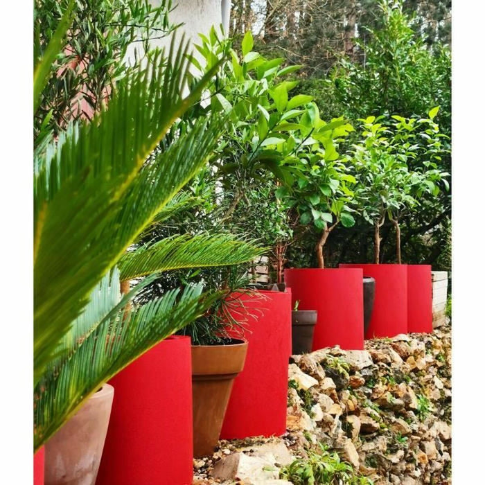 Ghiveci Riviera Ø 40 cm Roșu Plastic Reciclat Rotund