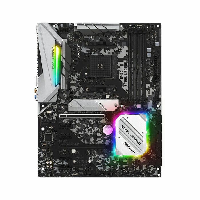 Placă de Bază ASRock B450 Steel Legend AMD B450 AMD AMD AM4