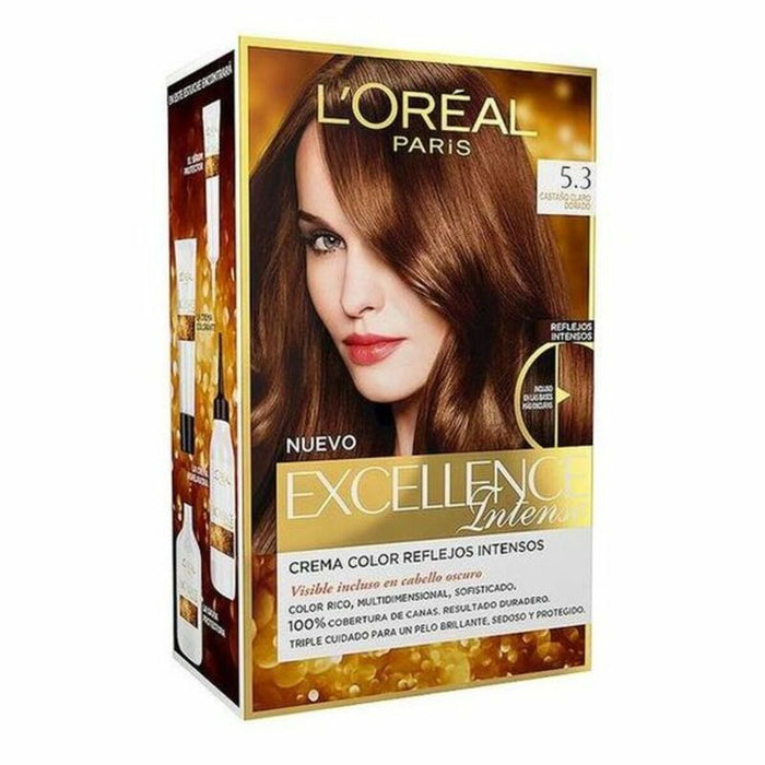 Vopsea Permanentă Excellence Intense L'Oreal Make Up Excellence Castaniu Deschis Auriu (1 Unități)