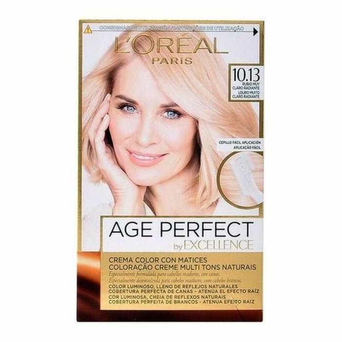 Vopsea Permanentă Anti-aging Excellence Age Perfect L'Oreal Make Up Excellence Age Perfect Nº 9.0-rubio muy claro (1 Unități)