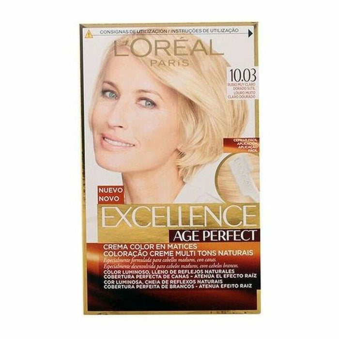 Vopsea Permanentă Anti-aging Excellence Age Perfect L'Oreal Make Up Excellence Age Perfect Švelni auksinė blondinė Nº 9.0-rubio