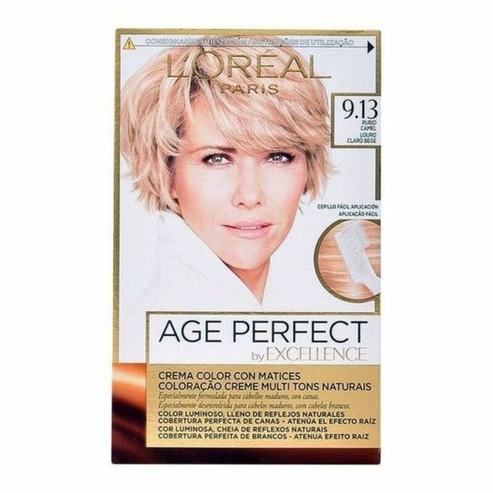 Vopsea Permanentă Anti-aging Excellence Age Perfect L'Oreal Make Up Excellence Age Perfect Nº 9.0-rubio muy claro Nº 8.0-rubio c