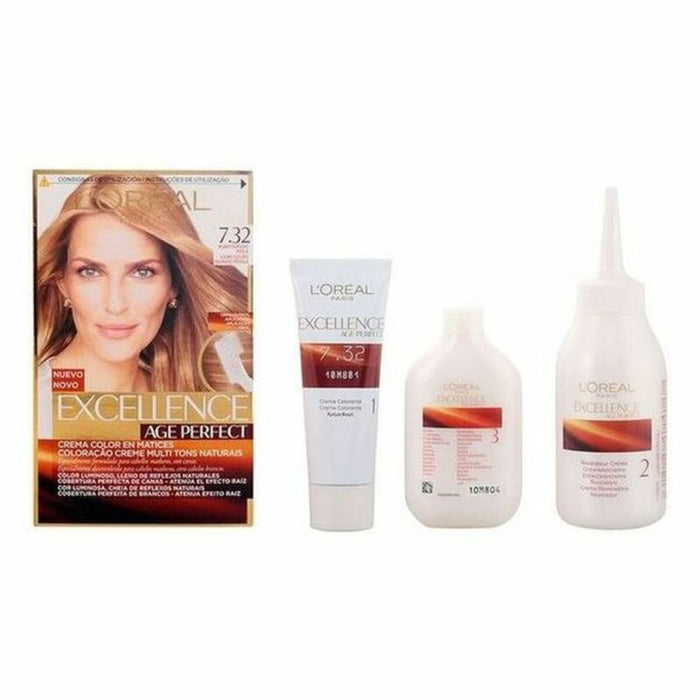 Vopsea Permanentă Anti-aging Excellence Age Perfect L'Oreal Make Up Excellence Age Perfect Auksinė perlų spalvos blondinė (1 Uni