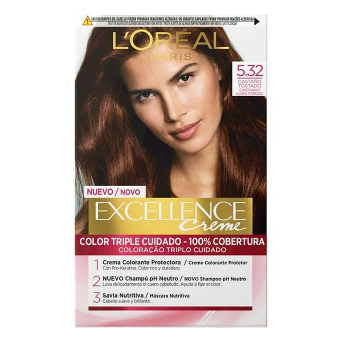 Vopsea Permanentă Excellence L'Oréal Paris AA112600 5.32 Nº 9.0-rubio muy claro Nº 8.0-rubio claro 192 ml