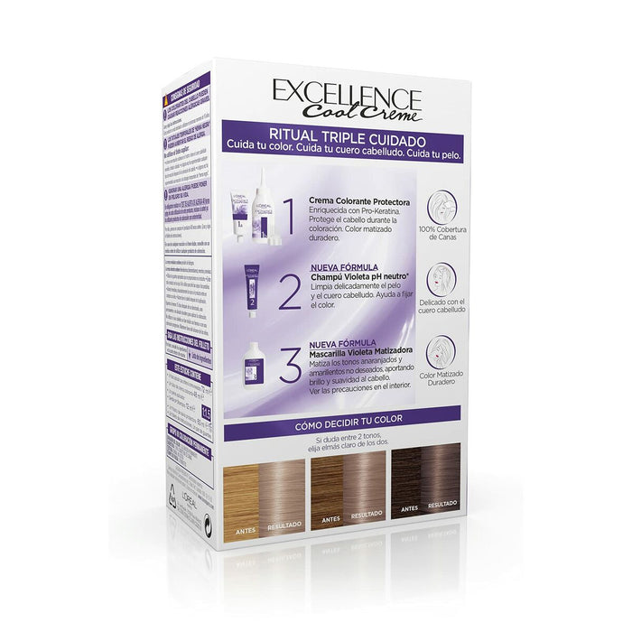 Colorare Permanentă Cremă L'Oreal Make Up Excellence 8,11 Švelni pelenų blondinė 192 ml