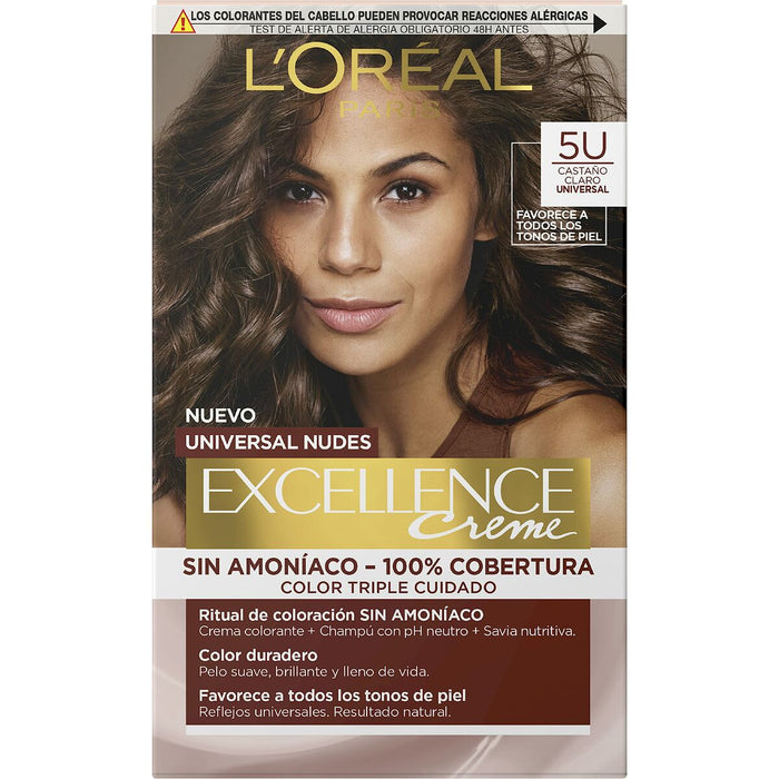 Vopsea Permanentă L'Oreal Make Up Excellence Castaniu Deschis