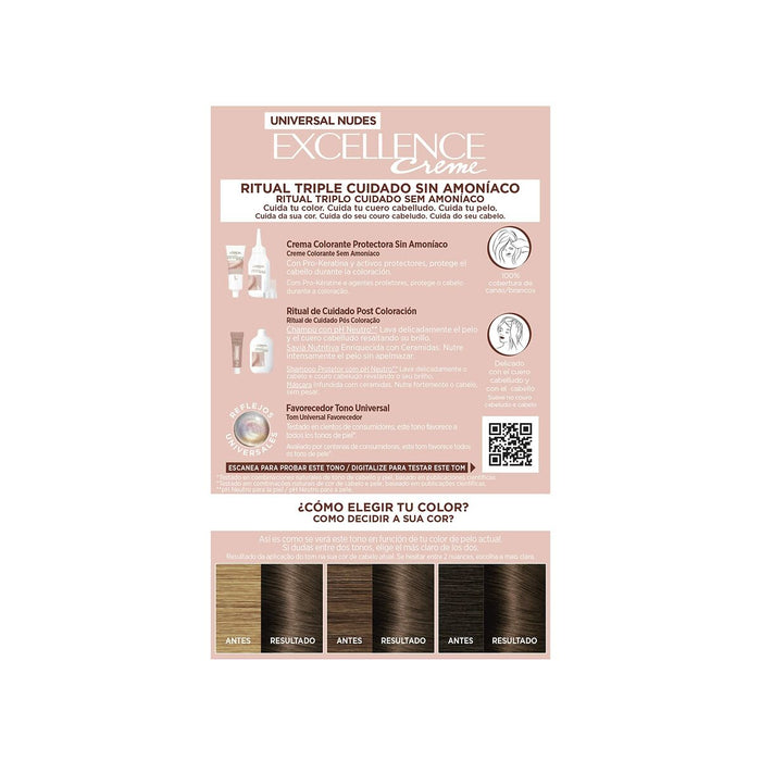 Vopsea Permanentă L'Oreal Make Up Excellence Castaniu Deschis