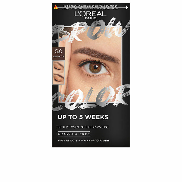 Vopsea pentru Sprâncene L'Oreal Make Up BROW COLOR Nº 5.0 Brunette Semi-permanent 4 Piese