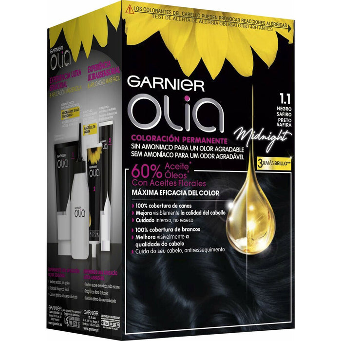 Vopsea Permanentă Garnier Olia Fără amoniac Nº 1,10 Black Sapphire