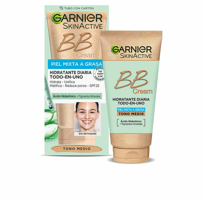 Cremă Hidratantă cu Culoare Garnier Skinactive Bb Cream Piele Mixtă Piele grasă Medium 50 ml Spf 25