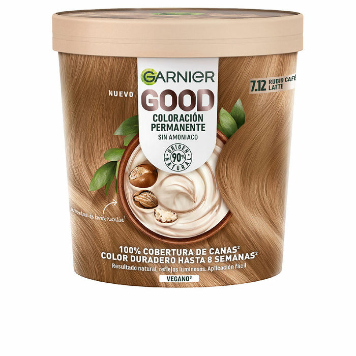 Vopsea Permanentă Garnier Good Café Latte Blond Nº 7.12 (1 Unități)