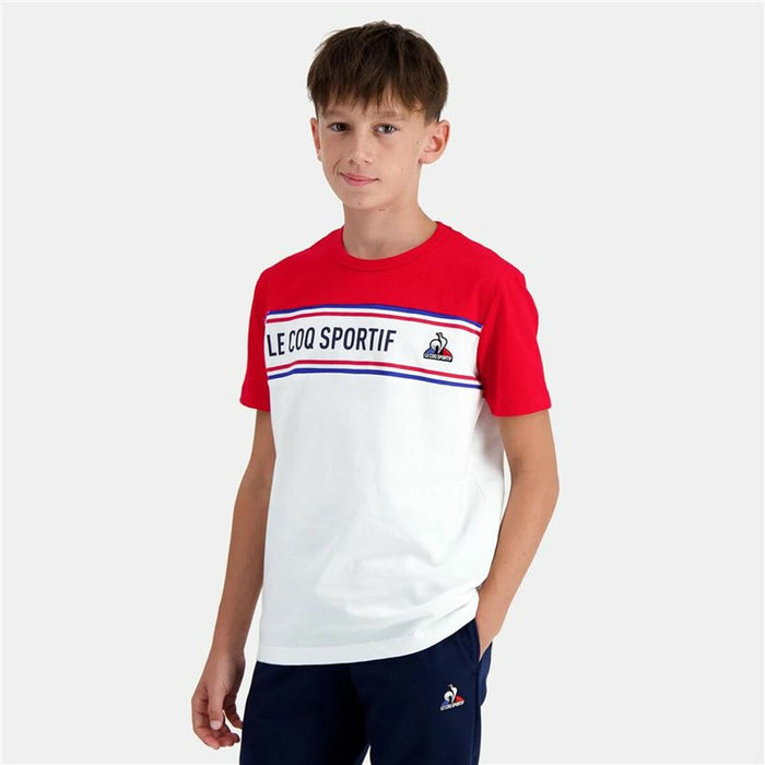 Tricou cu Mânecă Scurtă Copii Le coq sportif  N°2 Tricolore Alb